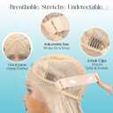 13x4 HD Lace Front Synthetic Wig for Women 26 Inch, Heat Resistant Long Wave Layered, Glueless Lace Front Wigs, Easy to Wear & Style（Platinum Blonde）