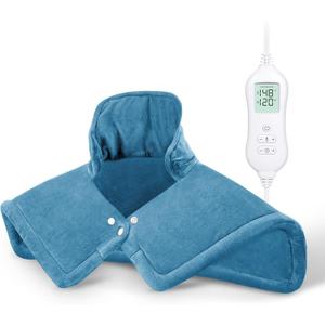 NOWWISH Heating Pad for Neck and Shoulder Pain Relief, Fast Heating, Auto Shut Off, Mothers Day Gifts, Birthday Gifts for Women Men Mom Dad Wife Husband, Blue, 17"x23"