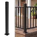 Akenow 2.8 in. x 2.8 in. x 39 in.Railing Post with Screws, Porch and Deck Railing Post,Fence Poles for Decks, Stair Railing Porches(Adjacent Mount)