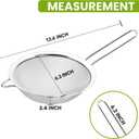 6.3" Fine Mesh Strainer with Stainless steel handle - Sieve Fine Mesh Stainless Steel - Ideal to Sift Flour, Icing Sugar, Fruits and Vegetables.