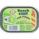 2 x Beach Cliff Wild Caught Fish Steaks in Soybean Oil with Green Chilies, 3.75 oz Can - 16g Protein per Serving - Gluten Free, Keto Friendly - Great for Pasta & Seafood Recipes (EXP 05/01/29)