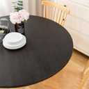 LIBERECOO Round Vinyl Fitted Tablecloth with Flannel Backing Elastic Edge Table Cover Waterproof Stain-Resistant Wipeable Tablcloths Fits 40-44" Round Tables