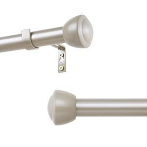 MERJULAN 1 Inch Nickel Curtain Rods for Windows 144-168 Inches - Heavy Duty Drapery Rods with Adjustable Rods and Ball Finials - Ideal Room Divider and Outdoor Rod, 32"-168"