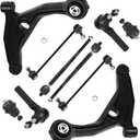 10PCS Front Lower Control Arm w/Ball Joint for Dodge Journey 2009 2010 2011 2012 2013 2014 2015 Tie Rod End Suspension Kit K641333 K641334 K750382 ES800408 EV800611 K500120
