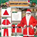 Santa Claus Costume, Cost-effective 5pcs Santa Suit, Large Santa Costume for Men