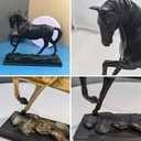 Horse Statue Home Decor Decorative Prancing Horse Sculpture Vintage Traditional Decorative Statue Desktop Home Decoration