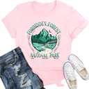 Womens Hiking Shirt Mountain Nature Hike T-Shirt National Park Casual Tshirt Camping Outdoor Tee (Pink, XL)