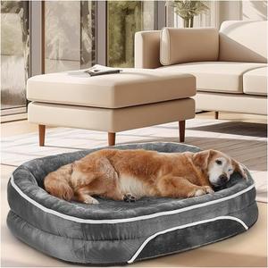 Pet Bed, Dog Bed cat Bed,Soft Plush Non-Slip Bottom Pet Bed  Orthopedic Dog Sofa Bed for Cats and Dogs, Removable Cover with Non-Slip Bottom (XL:105*79*18CM, Dark Gray)