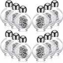 12 Pcs Catholic Holy Water Bottles 0.5 Floz Embossed Glass Holy Water Bottle with Toned Cap and Depiction Communion Gifts for Family Church (Silver,Saint Michael the Archangel Round Cap)