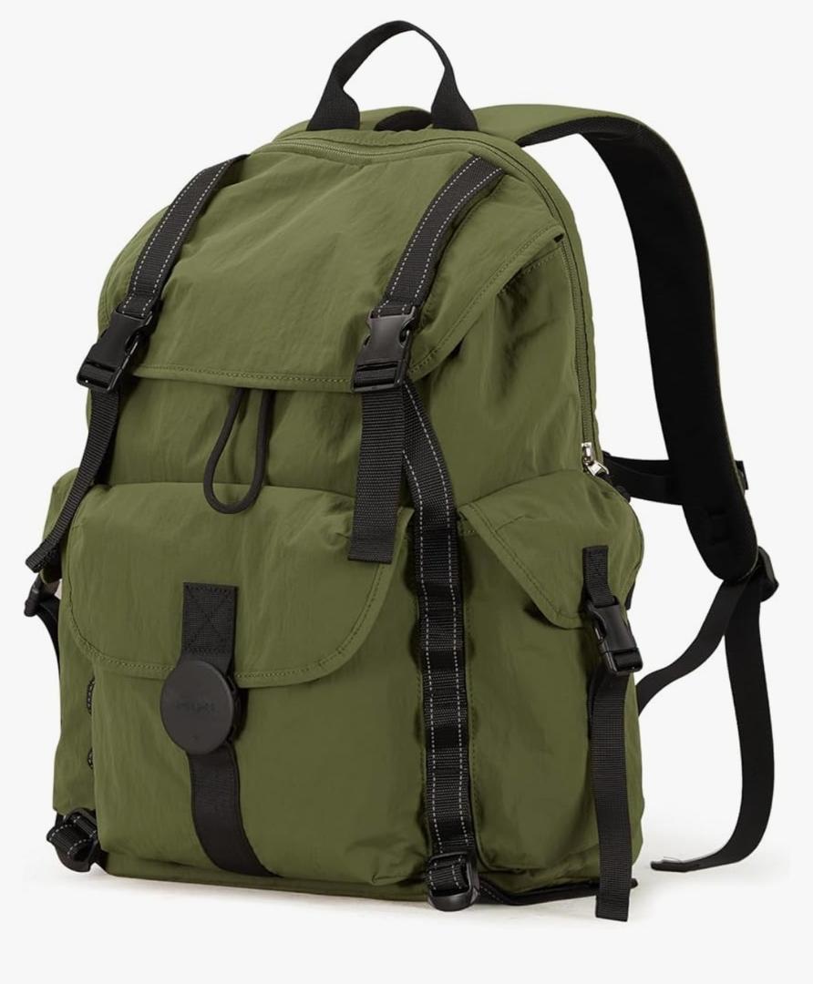 Mixi Travel Backpack for Women Men, 18 Inch Carry On Laptop Backpack Flight Approved fits 16'' Laptop, Lightweight Waterproof Hiking Backpack Travel Outdoor Business Casual Daypack, Jungle Green