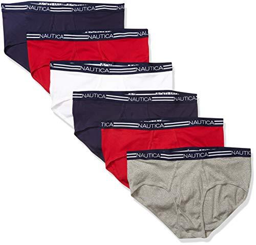 Nautica Men's 6 Pack Classic Cotton Fly Front Briefs S/M