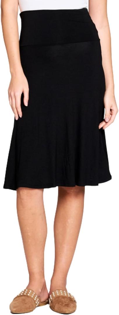 Popana A-Line Skirts for Women Knee Length, Flowy High Waisted Pull On Mid Plus Size and Petite Summer Skirts (3X)
