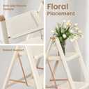 3 Step Ladder, 3 Step Stool for Adults, Folding Step Ladder with Secure Footing, Widened Pedal, Aesthetically Pleasing Looking, Blends Right into Domestic Rooms, Cream Chocolate