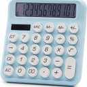 OFFIDIX Calculator 12 Digit Large LCD Display,Basic Desktop Big Button Calculator,Dual Power Solar Calculator for Office,School,Home(Blue)