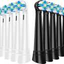 10 Pcs IO Replacement Heads Compatible with Series Electric Toothbrush, Brush Heads ompatible with 2 3 4 5 6 7 8 9 10 for Teeth Clean (Black/White)