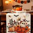 4 x Halloween Table Runner,Halloween Table Decorations with Pumpkin Ghost Spider Web Design, Spooky Kitchen Dining Room Decoration for Holiday Party 13x72 Inch