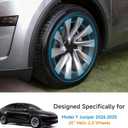 Rim Protectors for 2025-2026 Tesla Model Y Juniper - 4PCS 20" Helix Wheel Rim Covers, Anti-Curb Rash Protective Ring, Matte Black Model Y Accessories