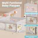 Hiaksedt 50 x 50 inch Baby Playpen with Mat Small Playpen for Babies and Toddlers Baby Fence Playards