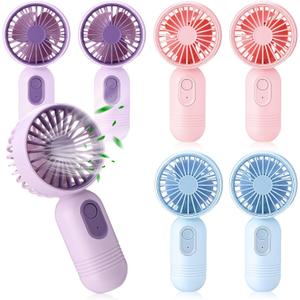 Mini Portable Fan Bulk Cute Handheld Lightweight Small Little Personal Hand Eyelash Fan 3 Speeds USB Rechargeable for Women Men Indoor Outdoor Makeup Travel Camping(Blue, Pink, Purple, White, Black)