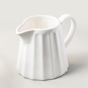 Ceramic Creamer Pitcher,17 Oz Coffee Creamer Container with Handle, Small Milk Pitcher Pourer for Sauces, Salad, White