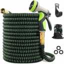 Garden Hose Pipe Spray Gun,High Pressure Anti-Leaking Hose Gun(25FT),9 Adjustable Patterns Garden Hose Nozzle Sprayer with, Suitable for watering plants and lawns, Green, 25FT
