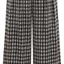 PRETTYGARDEN Casual Women's Pants 2026 Elastic Waist Palazzo Long Pajama Wide Leg Trousers Knit Fall Outfits with Pockets (XL)