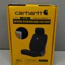 Carhartt Universal Nylon Duck Canvas Fitted Bucket Seat Cover, Durable Seat Protection with Rain Defender, Single, Black
