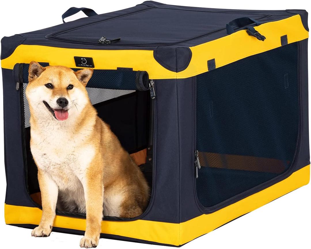A 4 Pet 36-in Foldable Soft-Sided Dog Crate for Large Dogs
patented screw frame, Lockable zippers, waterproof base, washable cover, outdoor/indoor/car