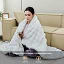 Heated Blanket Electric King- 100"x90" Soft Thick Bubble Electric Blanket for Sofa with 5 Heat Levels & 10 Hours Auto-Off Overheat Protection, Warm Cozy Gifts, Cream