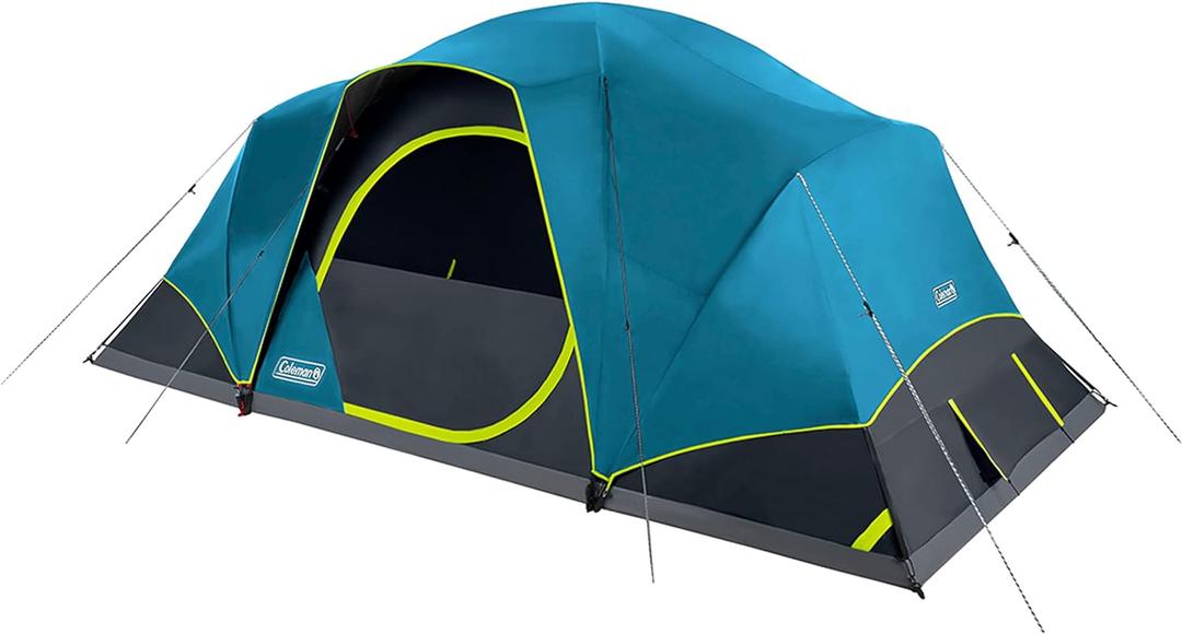 Coleman 10 Person Skydome Dark Room Tent with Rainfly, 5 Minute Setup, Blocks 90% of Sunlight, 20% More Headroom Than Traditional Tents, PFAS-Free