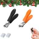 Wide Jaw Opening Anti-Splash Slanted Nail Clipper, Portable Ultra Sharp Nail Clippers, Slanted Nail Clippers, Curved Toenail Clippers, Curved Nail Clippers for, for Seniors Adult Women (Orange+black)