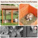 Large Outdoor Indoor Rabbit Hutch Wooden Bunny Rabbit Cage 2-Story with Run No-Leak Pull-Out Tray Waterproof Asphalt Roof Ramp for Guinea Pig Small Animal Wood Pet House Home Orange
