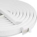 2Pcs196" Wedge-Shape Foam Window Weather Stripping Door Seal Strip,Soundproofing Frame Insulation Tape for Exterior Front Door,Noise Cancelling Window Inserts,Door Gap Filler Light Blocker,White