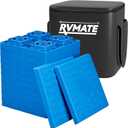 RVMATE RV Leveling Blocks 12 Pack, Heavy Duty Camper Leveling Blocks, Leveling Blocks for RVs, Reduce Trailer Movement, Trailer Leveling Blocks Great for Single and Dual Wheels (Blue)