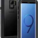 Lanhiem for Samsung Galaxy S9 Phone Case, IP68 Waterproof Dustproof Case with Built-in Screen Protector, Rugged Full Body Shockproof Protective Cover for Galaxy S9 (Black)