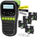Label Maker Machine with 4 Tapes, Wire Label Maker Waterproof-Labels, Laminated Handheld Label Printer, Backlit & Portable & 3 Cable Modes, H1100 Labeler for Industrial Office Organization