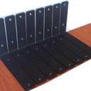 8 Pack - L 8" x H 6" x W1.5, 5mm Thick Black L Shelf Bracket, Iron Shelf Brackets, Metal Shelf Bracket, Industrial Shelf Bracket, Floating Shelf Bracket, Shelf Supports with Screws