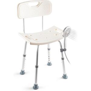 Dr. Kay's Adjustable Height Shower Chair Seat for Inside Shower, 350 lbs Heavy Duty Bathroom Stool for Bathtub, Safety Bath Bench with Backrest for Elderly and Disabled