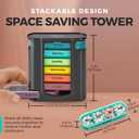 Stackable Daily Pill Organizer - (4 Times a Day) Weekly Medication Reminder - Premium Weekly AM/PM Pill Box with 7 Individual Stacking Cases, a Everyday Medicine Organizer for Vitamins