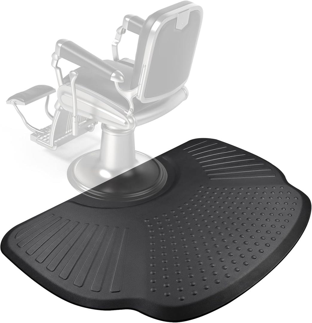 Lanstics 3.3ft. x 5ft. Salon Floor Mat, Anti Fatigue Barber Shop Chair Mat for Hair Stylist Barber Station Mat Beauty Floor Mats for Barber Chair Office Comfort Floor Mat for Salon & Barber (Shell)