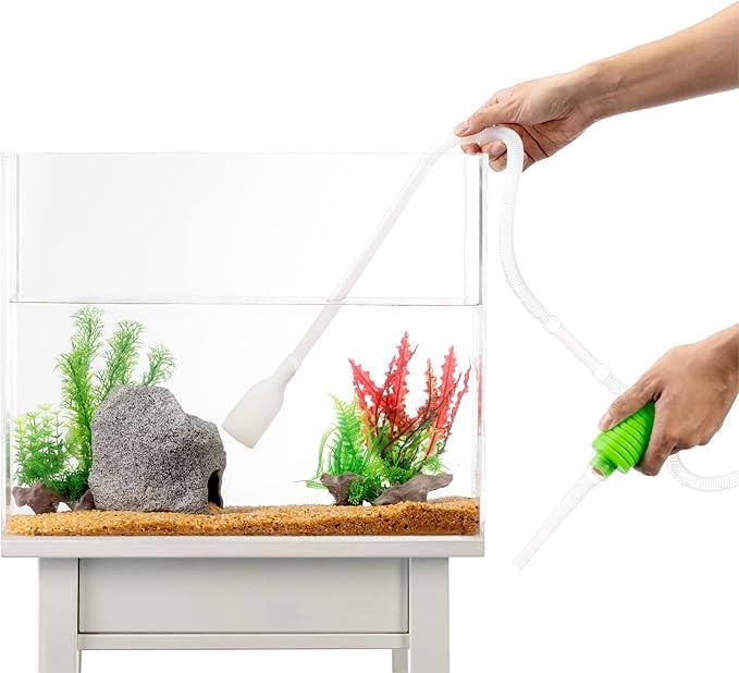 Luigi's Fish Tank Cleaner - Gravel Pump Vacuum for Aquarium - Hand Siphon Hose to Remove and Change Water or Sand in Minutes - Aquarium Cleaning Tools