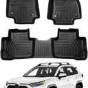 Powerty Floor Mats for 2019-2024 2025 Toyota RAV4 Accessories All Weather Floor Liner 3D TPO 1st & 2nd Row Floor Mat Heavy-Duty Floor Liners(FIT All Models)