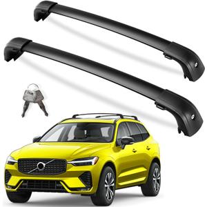 KINGGERI 300lbs Lockable Roof Rack Cross Bars Compatible with Volvo XC60 XC-60 2018-2026, Heavy Duty Anti-Theft Aluminum Roof Rails Crossbars Rooftop Accessories Luggage Racks Carrier