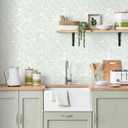 3 x Ismoon Green Peel and Stick Wallpaper Boho Geometric Contact Paper 17.3"x78.7" Sage Green Modern Removable Wall Paper for Kitchen Cabinet Self Adhesive Wallpaper Bathroom Waterpoof Decor Vinyl