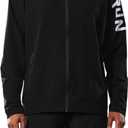 BUYJYA 5Pcs Men's T Shirts Workout Long Sleeve Athletic Zip Pocket Shorts Jackets Compression Pants Gym Clothes (Black, XXL)