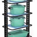 ORDORA Pots and Pans Organizer under Cabinet, 6-Tier Heavy Duty Pan Pot Organizers for Kitchen Adjustable 13.78 to 23.43", Pots Rack inside Storage Holds 12 Qt Stock Pot
