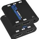 HDMI Splitter 1x2 with Audio Extractor, 1 in 2 Out Audio Video Distributor Box, HDMI 2.0b, HDCP 2.2, HDR, Support 4K@60Hz Ultra HD 3D for PS4, Xbox, STB, Blu-ray DVD Players Etc (Blue)