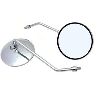 MMG Adjustable Mirror Set, 8mm RH/RH Thread, Chrome Round Shape, Motorcycle Scooter (0514)