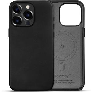 Apple - iPhone 12/12 Pro Leather Case with MagSafe - Black