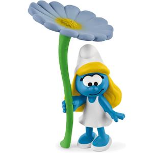 Schleich Smurfs, Collectible Retro Cartoon Toys for Boys and Girls, Smurfette with Flower Toy Figurine, Ages 3+
